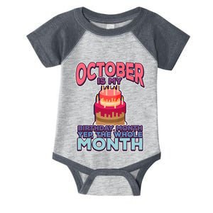 October It's My Birthday Month Yep The Whole Month Infant Baby Jersey Bodysuit