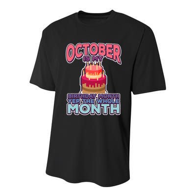 October It's My Birthday Month Yep The Whole Month Youth Performance Sprint T-Shirt