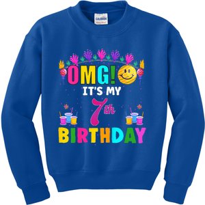 OMG Its My 7th Birthday Cute 7 Year Old Birthday Party Kids Sweatshirt