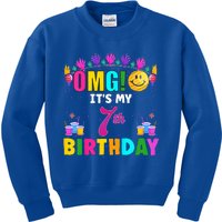 OMG Its My 7th Birthday Cute 7 Year Old Birthday Party Kids Sweatshirt