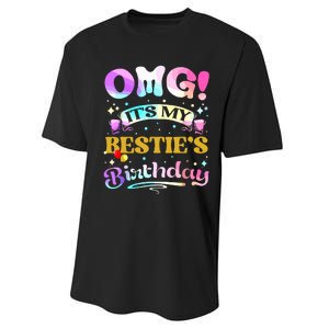 Omg Its My Besties Birthday Happy To Me You Best Friend Performance Sprint T-Shirt