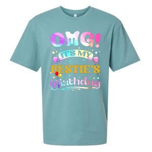 Omg Its My Besties Birthday Happy To Me You Best Friend Sueded Cloud Jersey T-Shirt