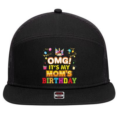 OMG It's My Mom Birthday Happy Gift Vintage Perfect 7 Panel Mesh Trucker Snapback Hat