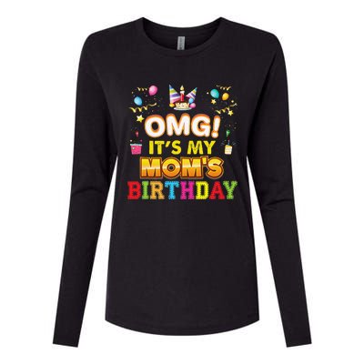 OMG It's My Mom Birthday Happy Gift Vintage Perfect Womens Cotton Relaxed Long Sleeve T-Shirt