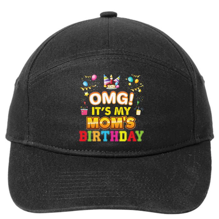 OMG It's My Mom Birthday Happy Gift Vintage Perfect 7-Panel Snapback Hat