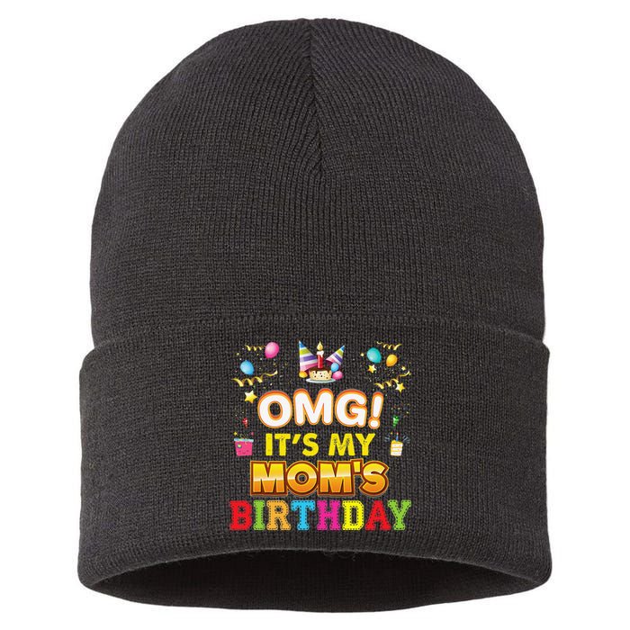 OMG It's My Mom Birthday Happy Gift Vintage Perfect Sustainable Knit Beanie