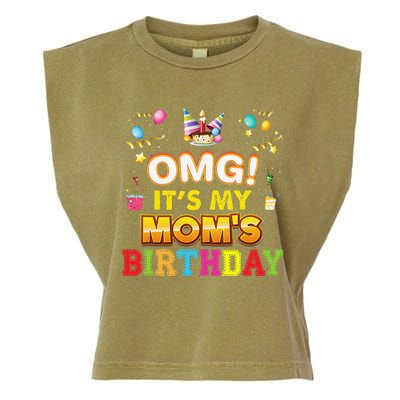 OMG It's My Mom Birthday Happy Gift Vintage Perfect Garment-Dyed Women's Muscle Tee