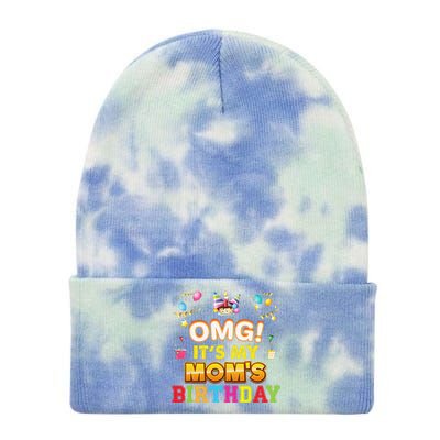 OMG It's My Mom Birthday Happy Gift Vintage Perfect Tie Dye 12in Knit Beanie