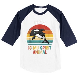 Orca Is My Spirit Animal Funny Orca Lover Baseball Sleeve Shirt