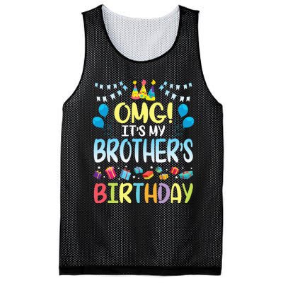 OMG Its My Brothers Birthday Happy To Me You Sister Cousin Mesh Reversible Basketball Jersey Tank