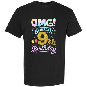 OMG It's My 9th Birthday 9 Years old Birthday Garment-Dyed Heavyweight T-Shirt