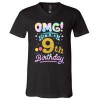 OMG It's My 9th Birthday 9 Years old Birthday V-Neck T-Shirt