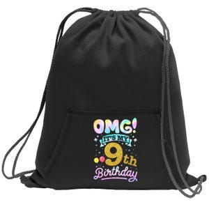 OMG It's My 9th Birthday 9 Years old Birthday Sweatshirt Cinch Pack Bag