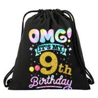 OMG It's My 9th Birthday 9 Years old Birthday Drawstring Bag