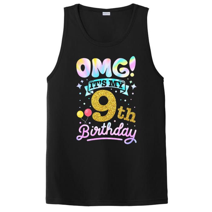 OMG It's My 9th Birthday 9 Years old Birthday PosiCharge Competitor Tank