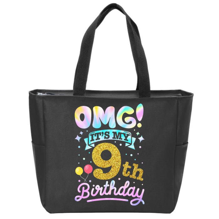 OMG It's My 9th Birthday 9 Years old Birthday Zip Tote Bag