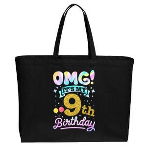 OMG It's My 9th Birthday 9 Years old Birthday Cotton Canvas Jumbo Tote