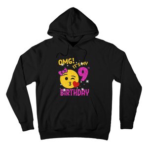 OMG It's My 9th Birthday Girl Cute 9 Yrs Old Birthday Party Hoodie