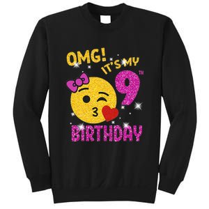 OMG It's My 9th Birthday Girl Cute 9 Yrs Old Birthday Party Sweatshirt