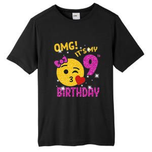 OMG It's My 9th Birthday Girl Cute 9 Yrs Old Birthday Party Tall Fusion ChromaSoft Performance T-Shirt