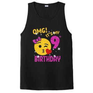 OMG It's My 9th Birthday Girl Cute 9 Yrs Old Birthday Party PosiCharge Competitor Tank