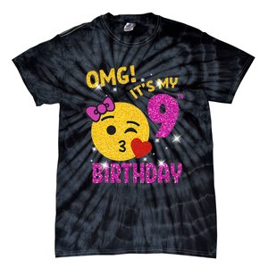 OMG It's My 9th Birthday Girl Cute 9 Yrs Old Birthday Party Tie-Dye T-Shirt