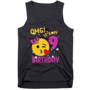 OMG It's My 9th Birthday Girl Cute 9 Yrs Old Birthday Party Tank Top