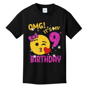 OMG It's My 9th Birthday Girl Cute 9 Yrs Old Birthday Party Kids T-Shirt