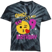 OMG It's My 9th Birthday Girl Cute 9 Yrs Old Birthday Party Kids Tie-Dye T-Shirt