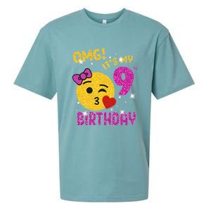 OMG It's My 9th Birthday Girl Cute 9 Yrs Old Birthday Party Sueded Cloud Jersey T-Shirt