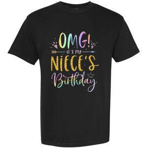 OMG It's My Niece's Birthday Happy BDay Uncle Aunt Tie Dye Garment-Dyed Heavyweight T-Shirt