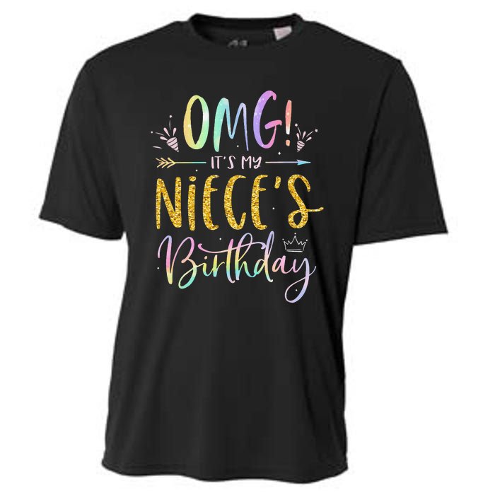 OMG It's My Niece's Birthday Happy BDay Uncle Aunt Tie Dye Cooling Performance Crew T-Shirt