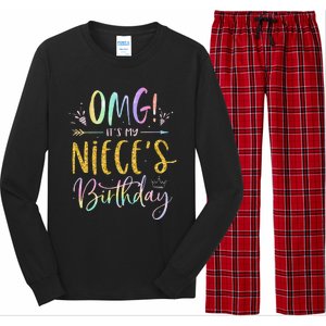 OMG It's My Niece's Birthday Happy BDay Uncle Aunt Tie Dye Long Sleeve Pajama Set