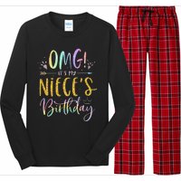 OMG It's My Niece's Birthday Happy BDay Uncle Aunt Tie Dye Long Sleeve Pajama Set