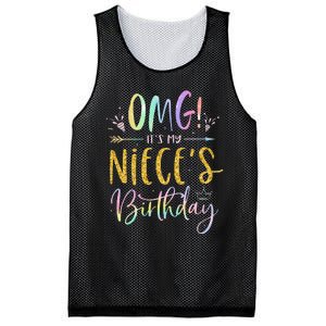 OMG It's My Niece's Birthday Happy BDay Uncle Aunt Tie Dye Mesh Reversible Basketball Jersey Tank