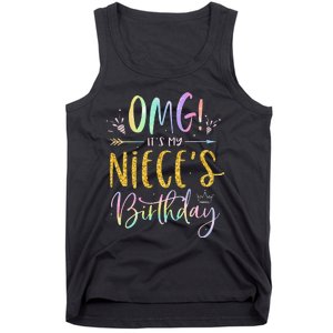 OMG It's My Niece's Birthday Happy BDay Uncle Aunt Tie Dye Tank Top