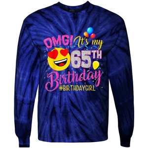 OMG It's My 65th Birthday Girl Shirts 65 Years old Birthday Tie-Dye Long Sleeve Shirt