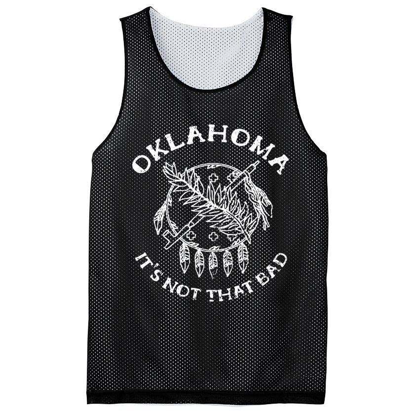 Oklahoma Its Not That Bad Funny State Mesh Reversible Basketball Jersey Tank