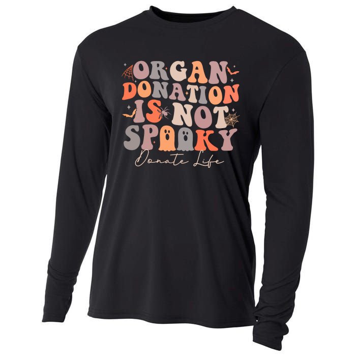 Organ Is Not Spooky Halloween Ghoul Donate Life Cooling Performance Long Sleeve Crew