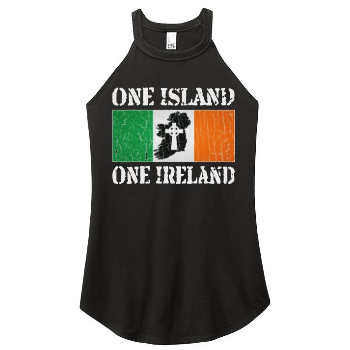 One Island One Ireland Proud Irish Heritage Women's Perfect Tri Rocker Tank