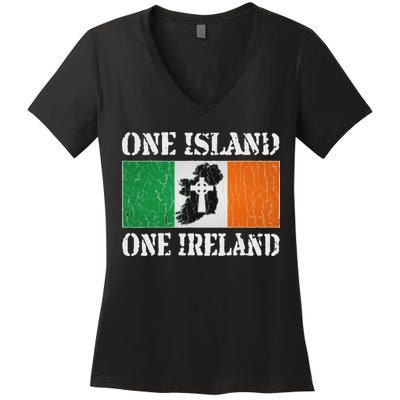 One Island One Ireland Proud Irish Heritage Women's V-Neck T-Shirt
