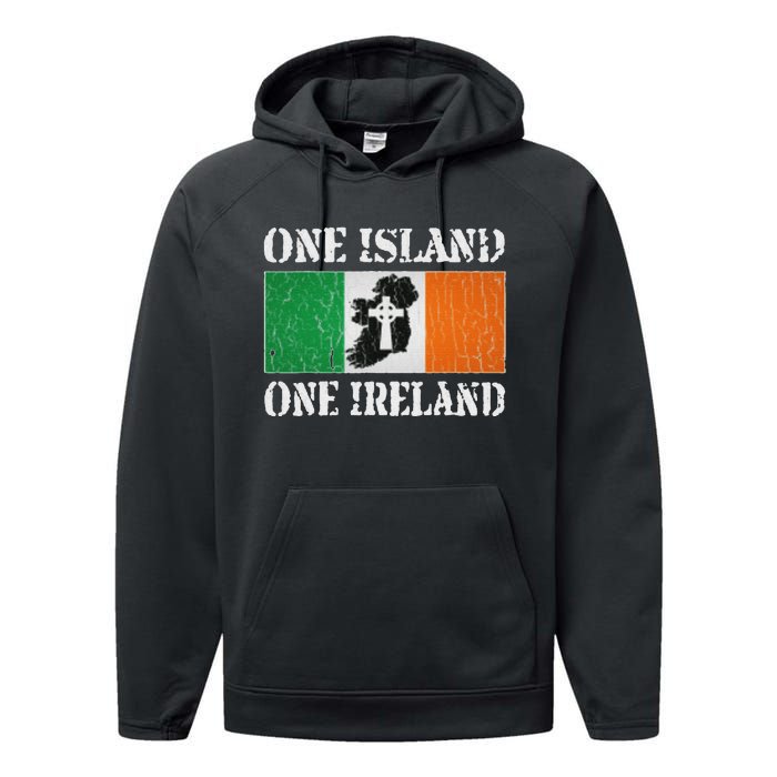 One Island One Ireland Proud Irish Heritage Performance Fleece Hoodie