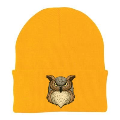 Owl Illustration Knit Cap Winter Beanie