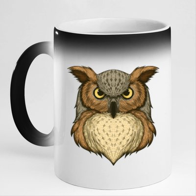 Owl Illustration 11oz Black Color Changing Mug