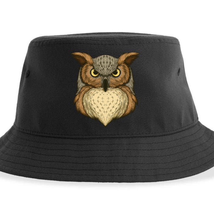 Owl Illustration Sustainable Bucket Hat