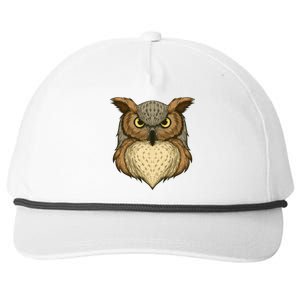 Owl Illustration Snapback Five-Panel Rope Hat