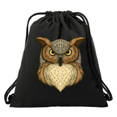 Owl Illustration Drawstring Bag