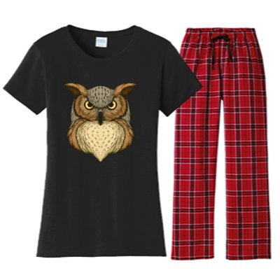 Owl Illustration Women's Flannel Pajama Set