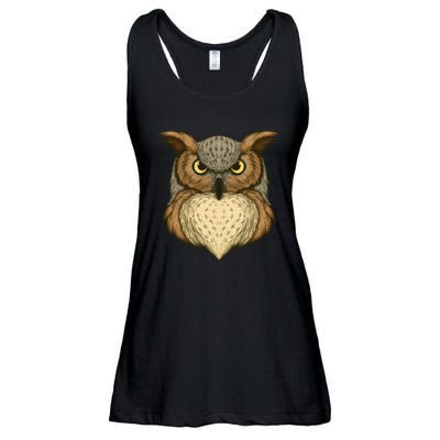 Owl Illustration Ladies Essential Flowy Tank