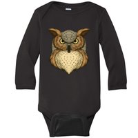 Owl Illustration Baby Long Sleeve Bodysuit